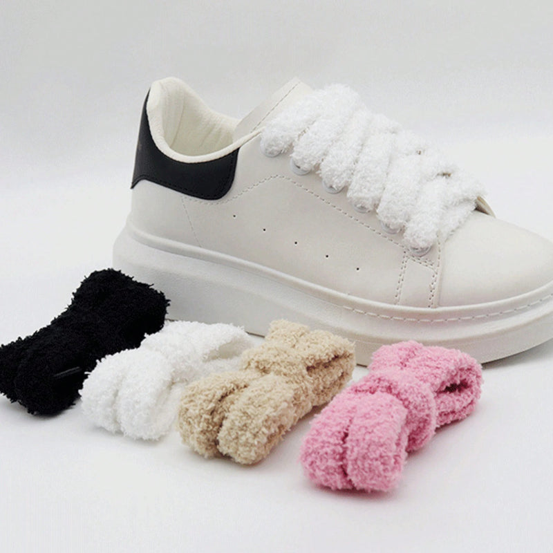 靴ひも3色|人気もこもこシューレース(ピンク・黒・白)