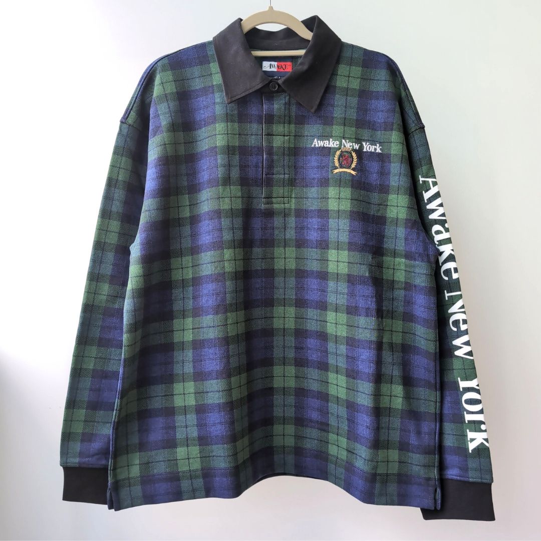 『Tommy × Awake NY Rugby Shirt』コラボアイテム ラグビーシャツ チェック柄 : M