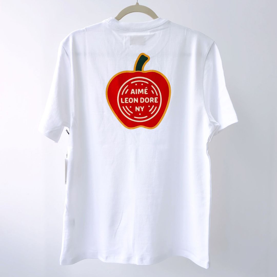『Aime Leon Dore Apple Energy Tee』エメレオンドレ バックプリント リンゴ 半袖Tシャツ : M