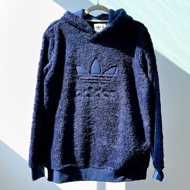 adidas navy sherpa hoodie