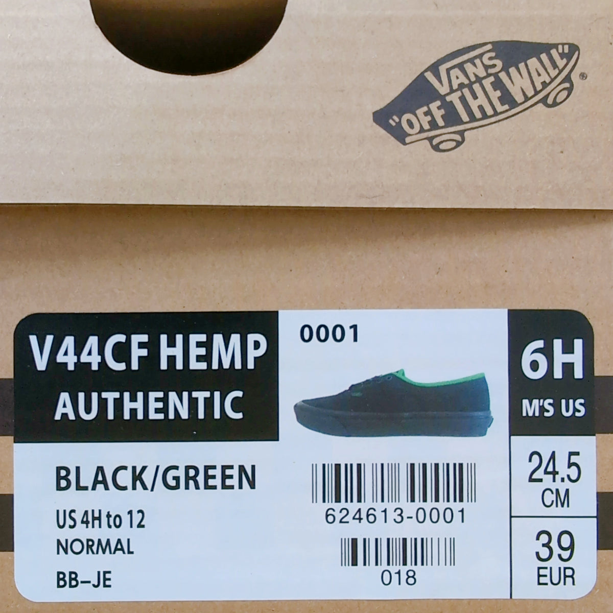 vans AUTHENTIC HEMP V44CF Black/Green| 24.5cm