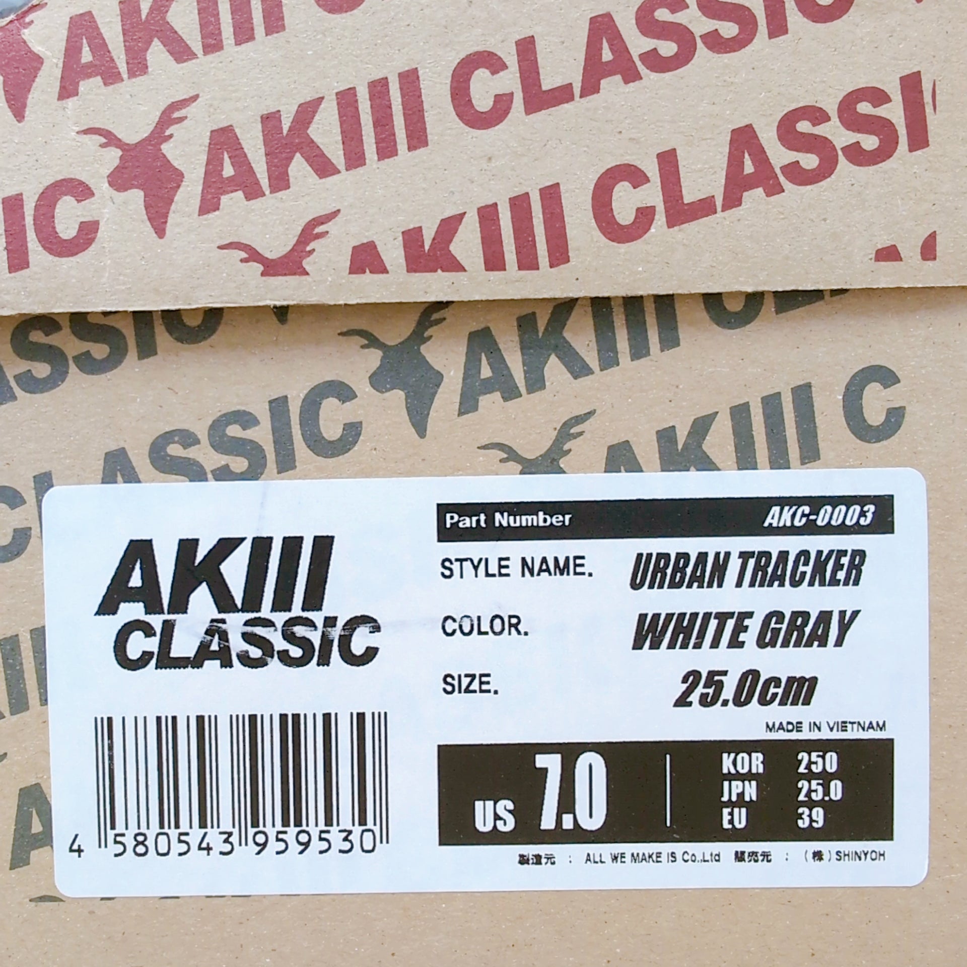 AKIII CLASSIC URBAN TRACKER "WHITE/GRAY" | 25.0cm | AKC-0003