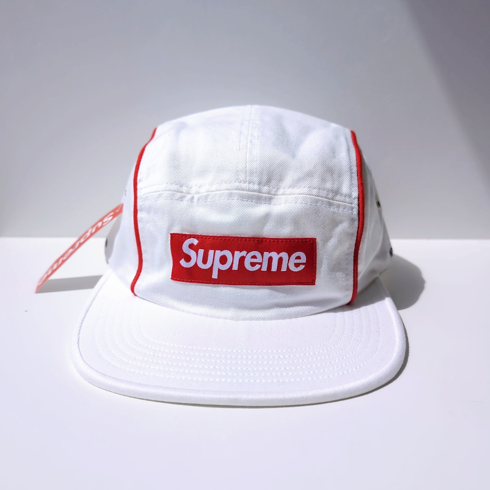 Supreme 2018AW 帽子 キャップ (Piping Camp Cap, ホワイト)
