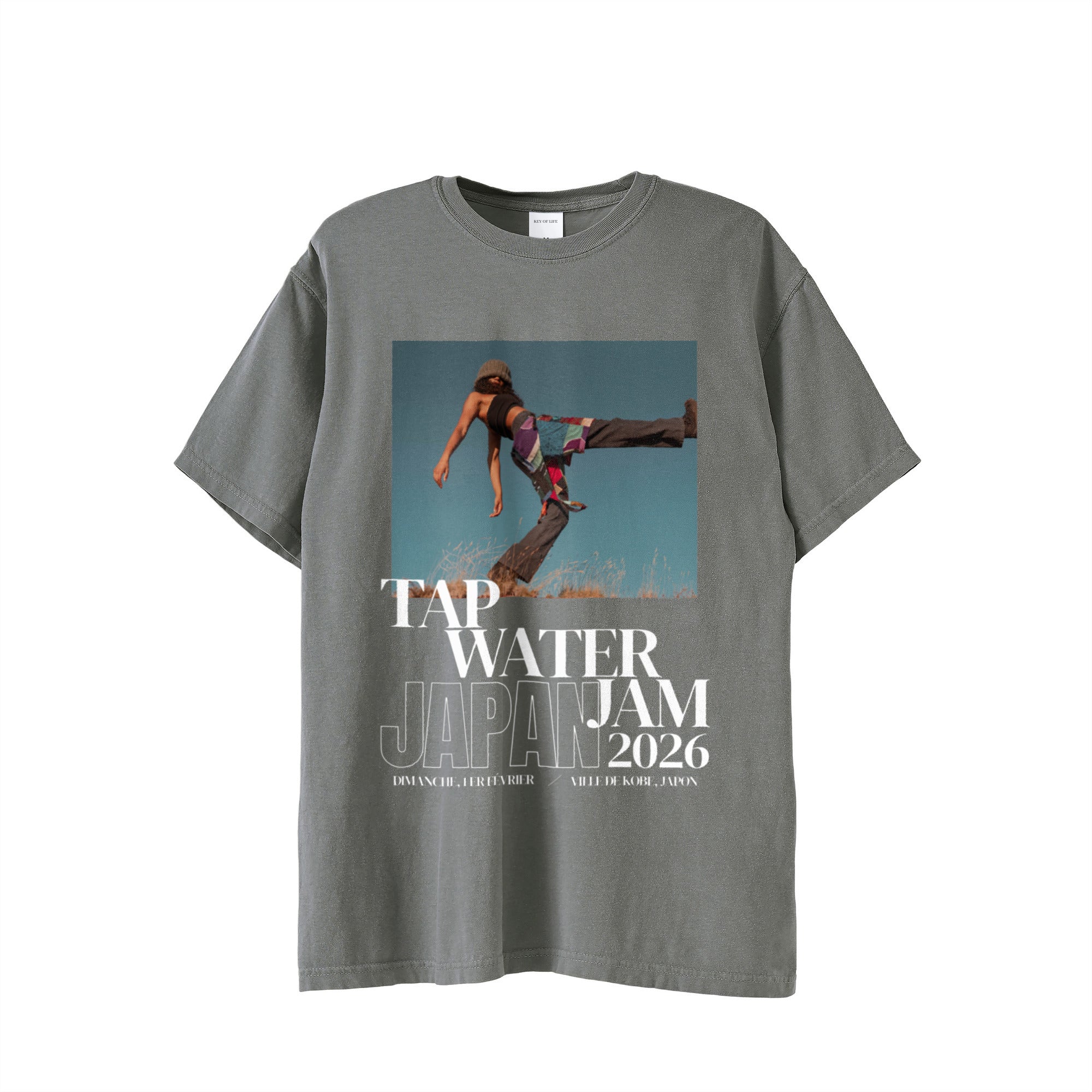 TAP WATER JAM JP 2026 限定Tシャツ｜ライトグレー