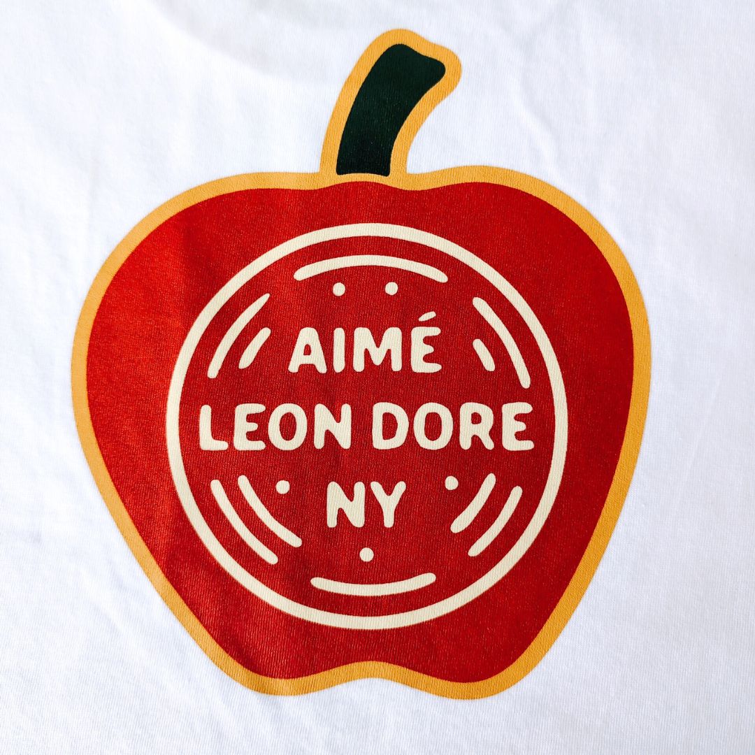 『Aime Leon Dore Apple Energy Tee』エメレオンドレ バックプリント リンゴ 半袖Tシャツ : M