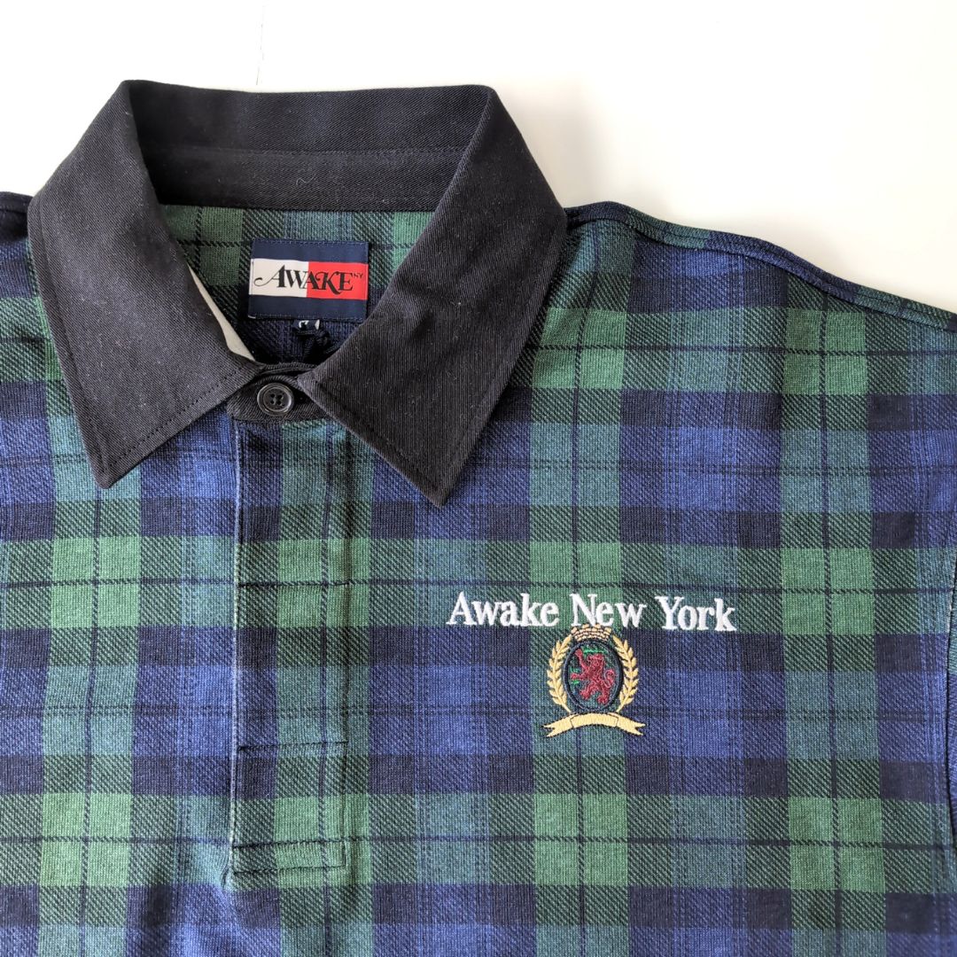 『Tommy × Awake NY Rugby Shirt』コラボアイテム ラグビーシャツ チェック柄 : M