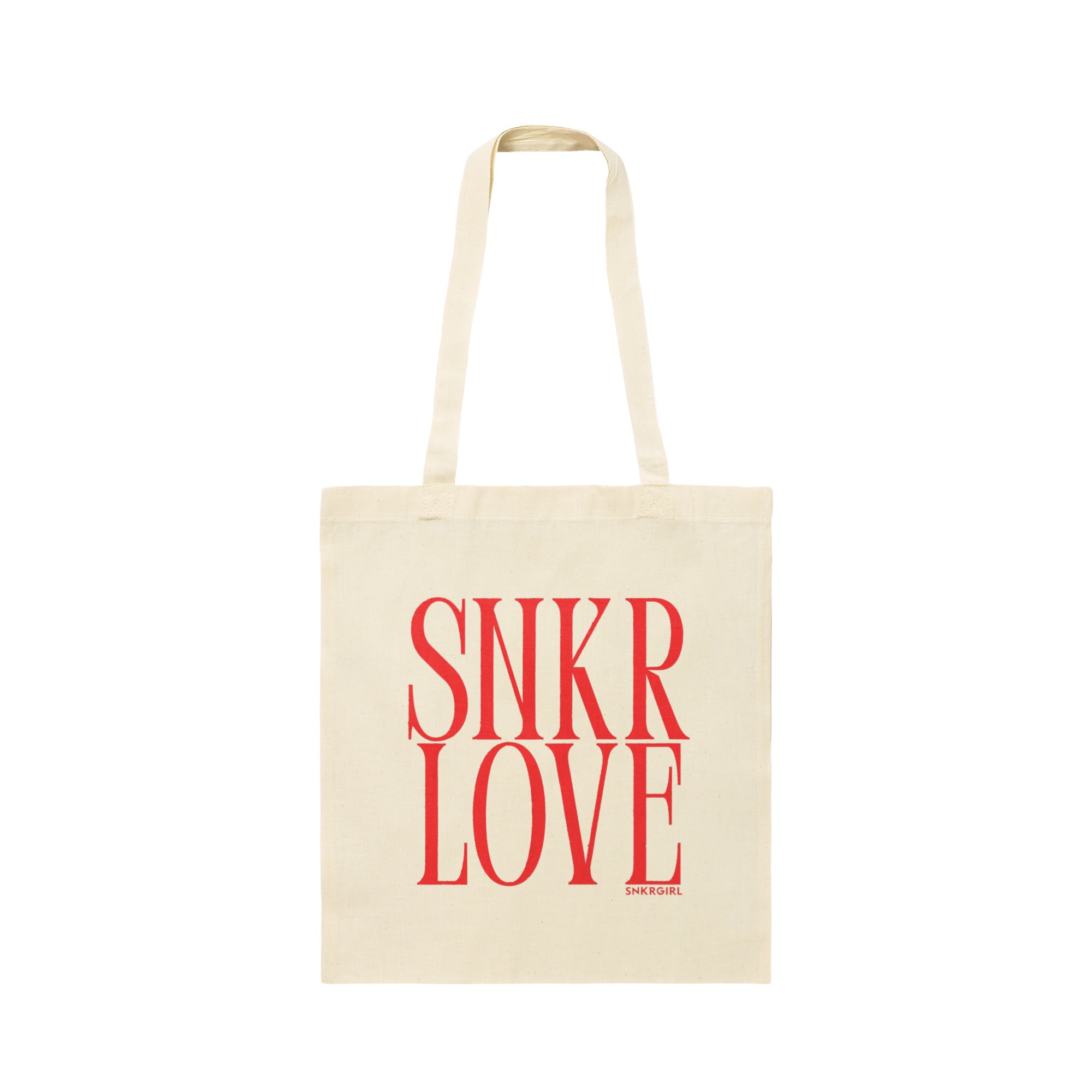 "SNKRLOVE" TOTE|ナチュラル&レッドロゴ natural image