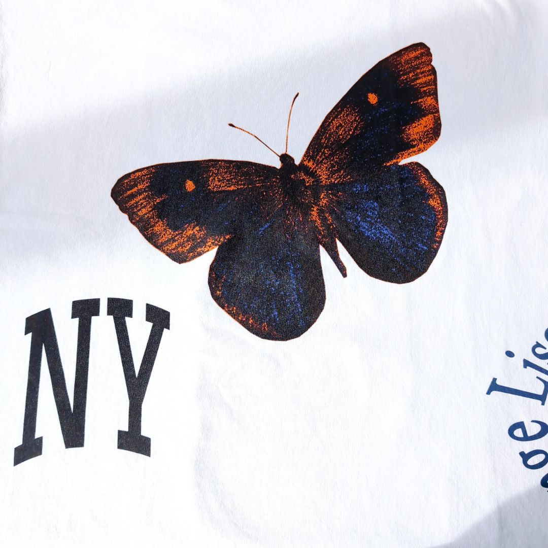 『UNION NY Butterfly Tee 』バタフライプリント 半袖Tシャツ : L