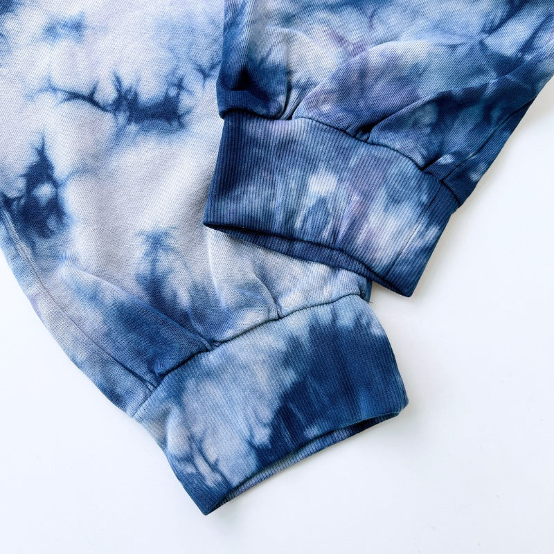 『Noisy May タイダイ染めスウェットパンツ』テーパードシルエット ブルー&ホワイトカラー : S