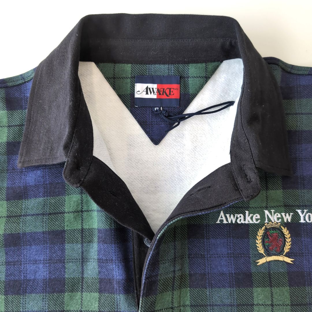 『Tommy × Awake NY Rugby Shirt』コラボアイテム ラグビーシャツ チェック柄 : M