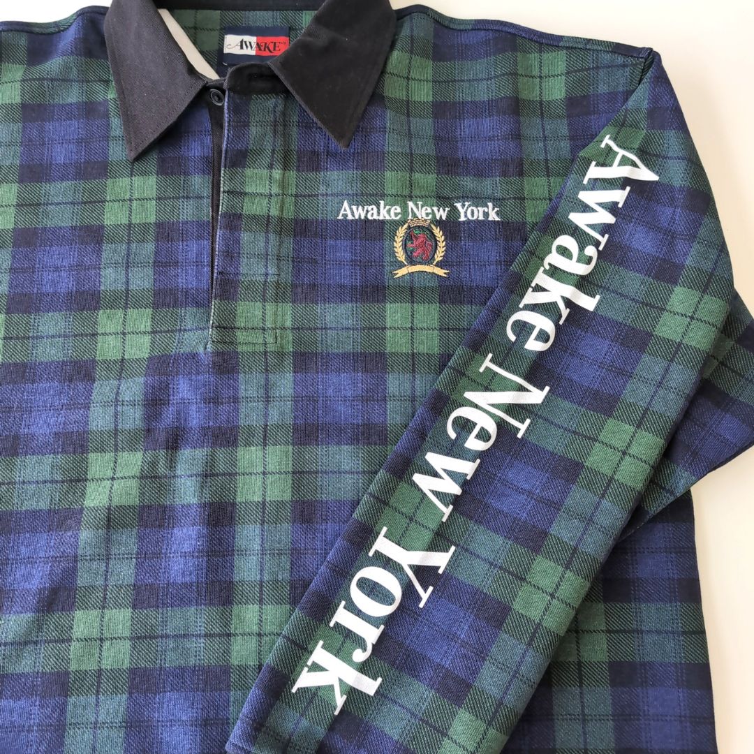 『Tommy × Awake NY Rugby Shirt』コラボアイテム ラグビーシャツ チェック柄 : M