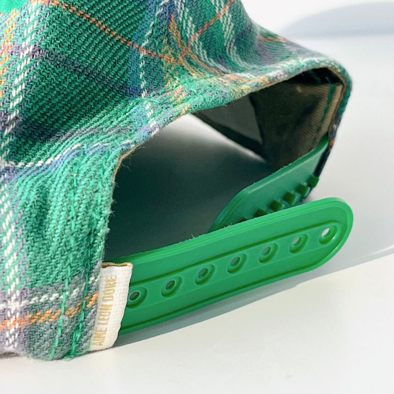 『AIME LEON DORE PLAID LOGO HAT』エメ レオン ドレ チェック柄ロゴ刺繍キャップ : GREEN PLAID グリーンチェック