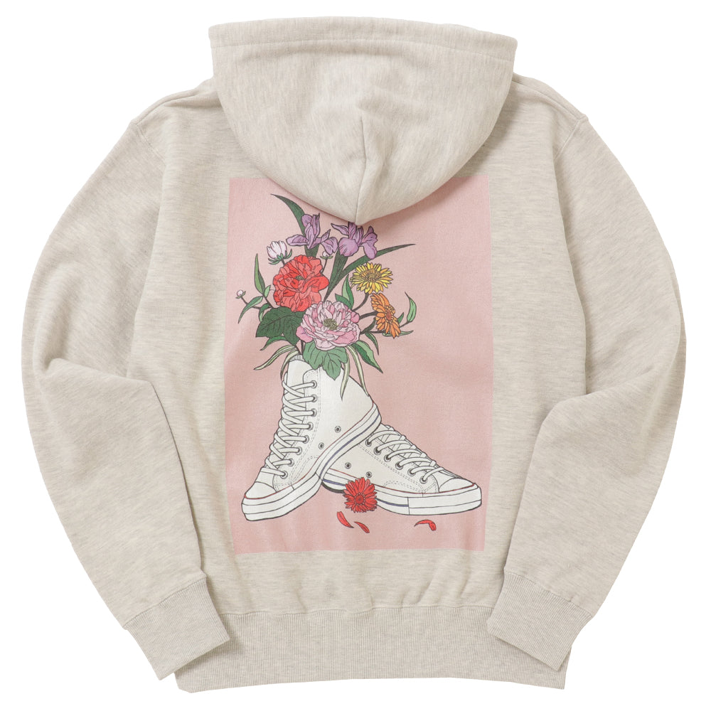 SNKRGIRLジップアップパーカー "Flowers n' Kicks" カラー (バックロゴ&ハートロゴ)