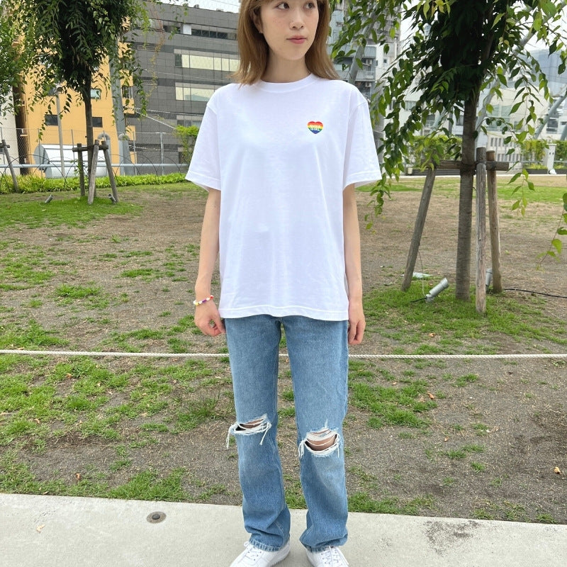 Pride T-Shirt "Love Is Love" Rainbow バックプリントTシャツ