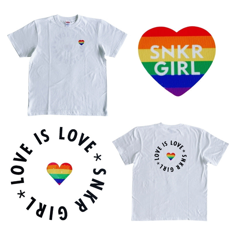 Pride T-Shirt "Love Is Love" Rainbow バックプリントTシャツ