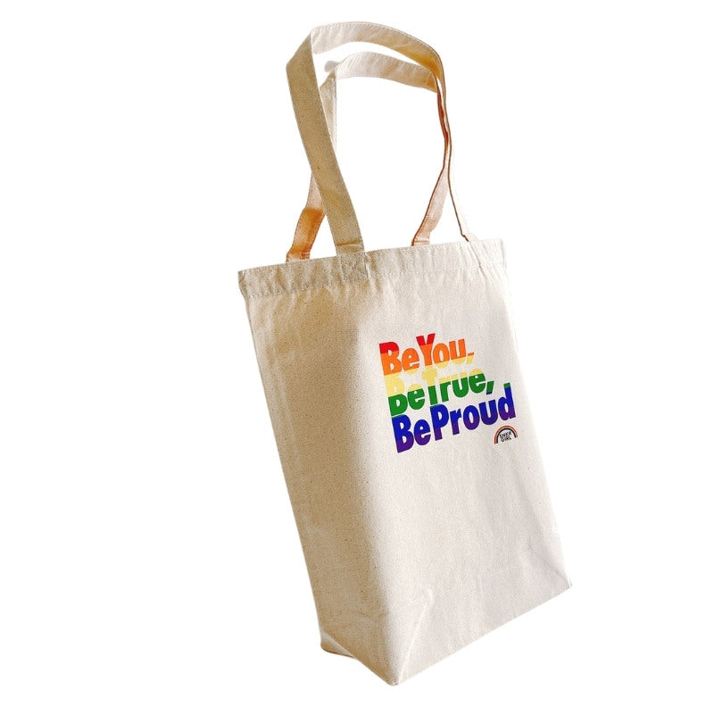 Pride Tote Bag "Be You, Be True, Be Proud" Rainbow トートバッグ
