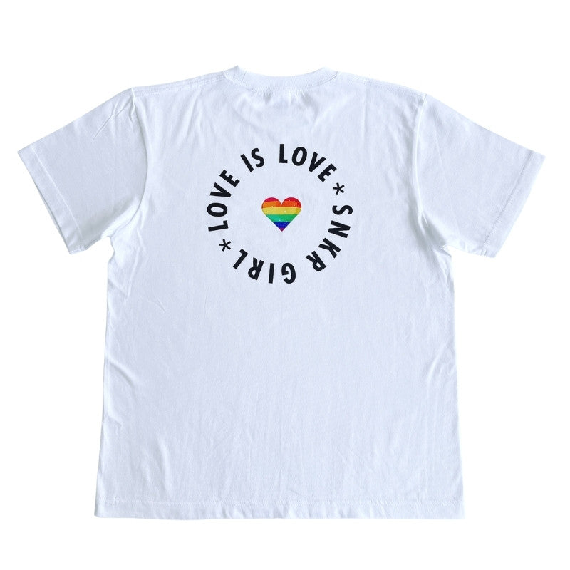 Pride T-Shirt "Love Is Love" Rainbow バックプリントTシャツ