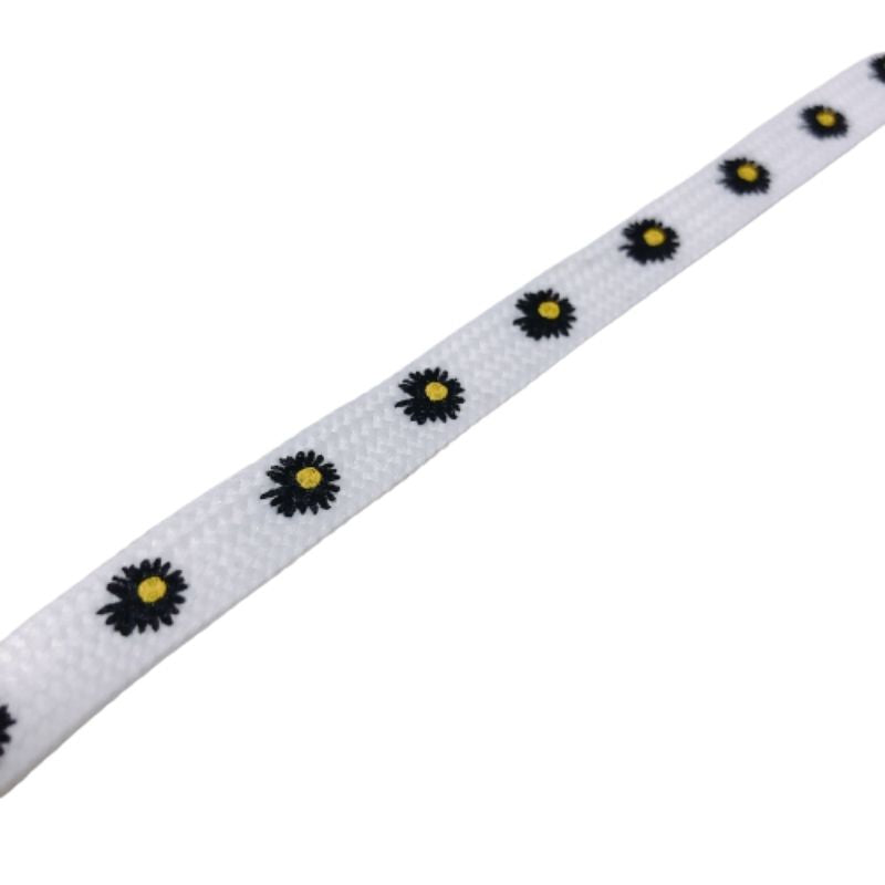 『Sneaker shoe lace / カラフルスニーカーシューレース』靴ひも White flower/ホワイトフラワー