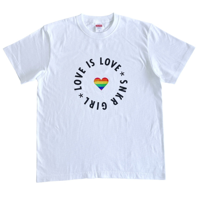 SNKRGIRL Rainbow Tee(*LOVE IS LOVE*)/レインボーオリジナルメッセージTシャツ