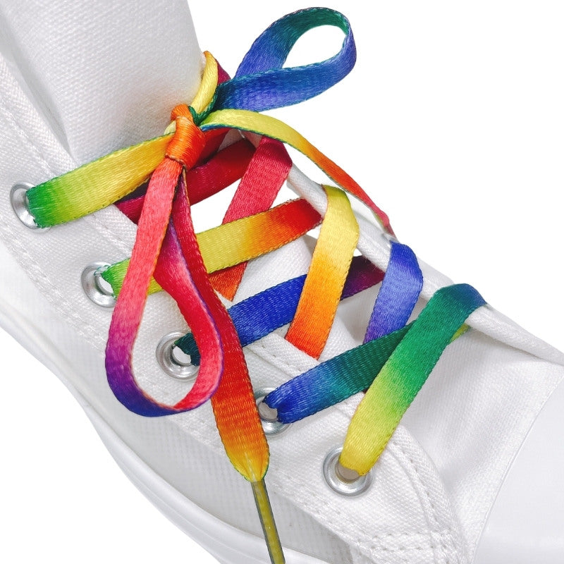 Sneaker rainbow shoe lace スニーカーシューレース レインボー』靴ひも 平紐 グラデーションレインボー