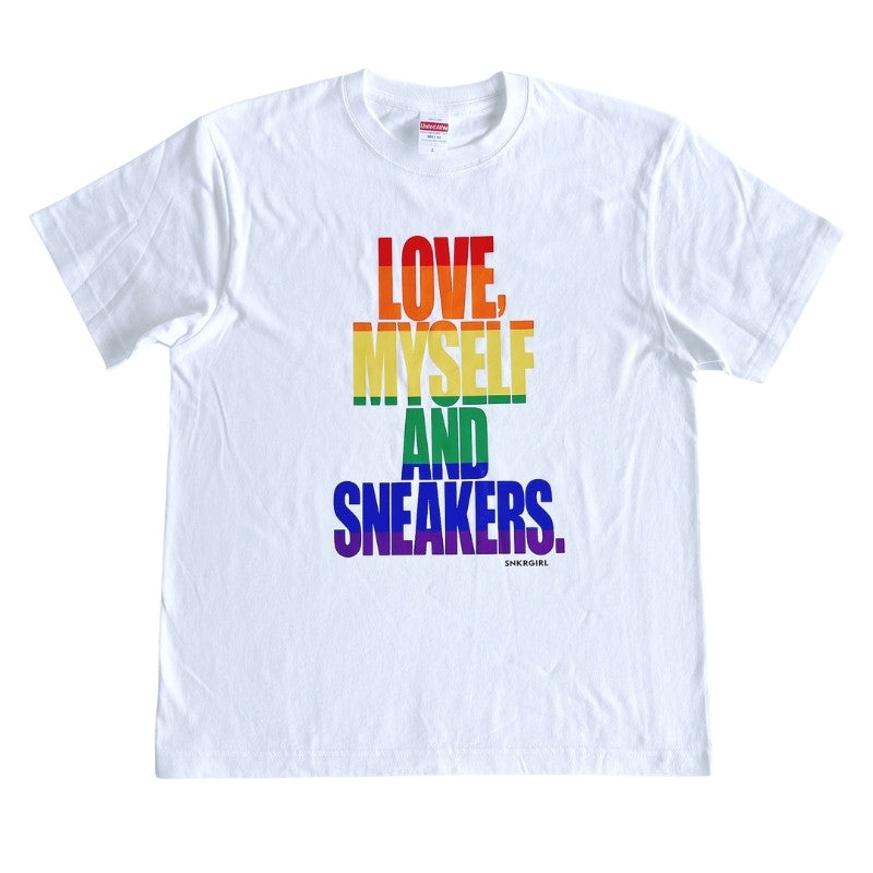 Pride T-Shirt "Love, Myself And Sneakers"  Rainbow Tシャツ