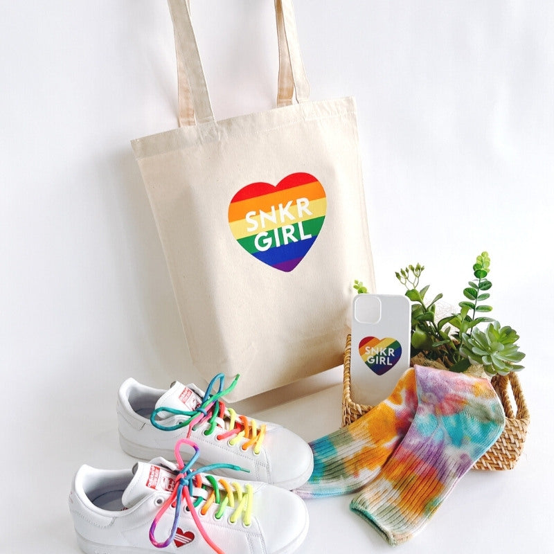 Pride Tote Bag Rainbow Heart Logo トートバッグ