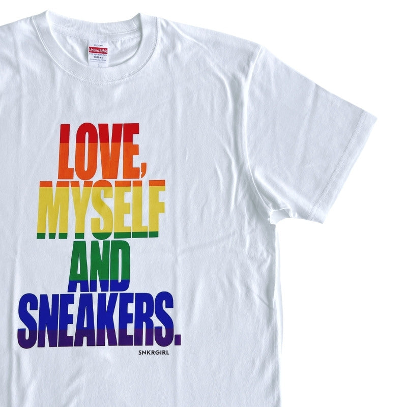Pride T-Shirt "Love, Myself And Sneakers" Rainbow Tシャツ