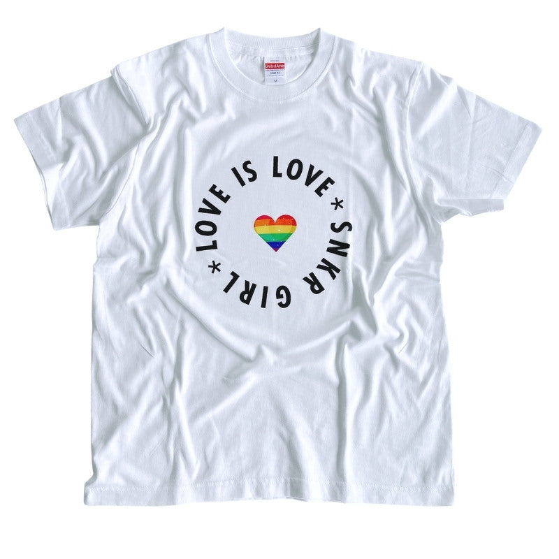 SNKRGIRL Rainbow Tee(*LOVE IS LOVE*)/レインボーオリジナルメッセージTシャツ