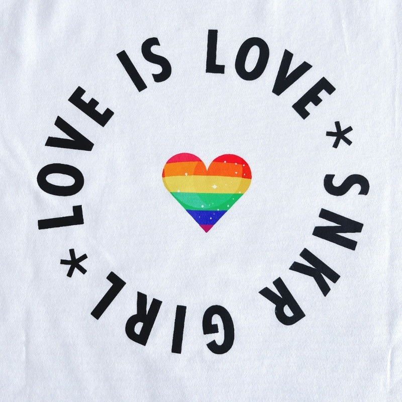 Pride T-Shirt "Love Is Love" Rainbow バックプリントTシャツ