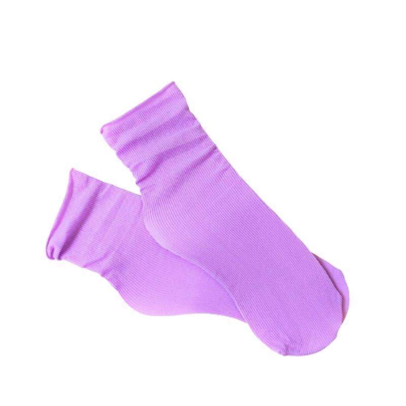 Silky Color Thin Socks (purple) / ミドル丈ソックス(パープル) (セール対象商品)
