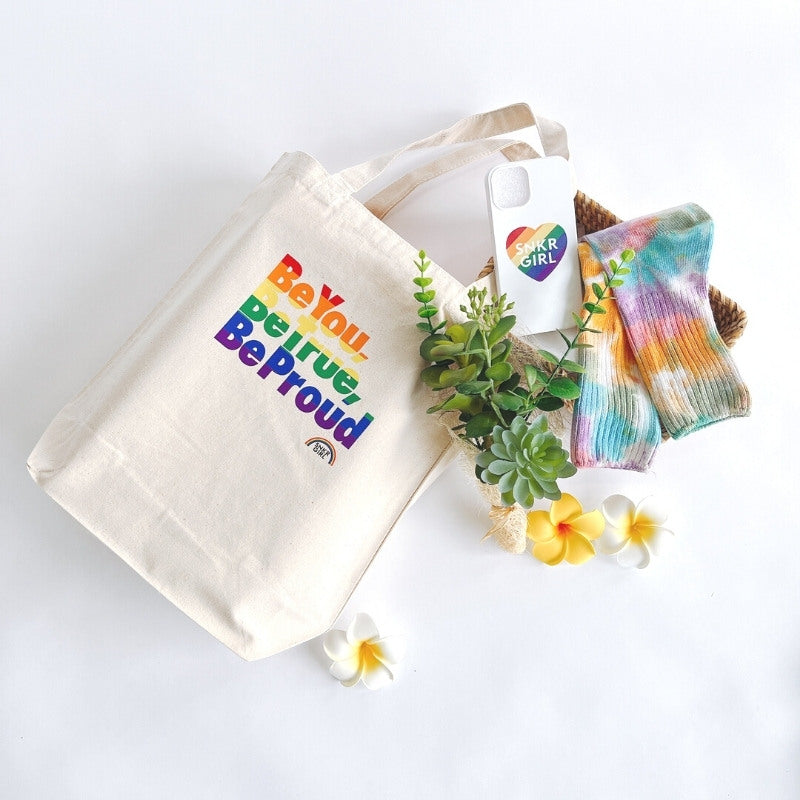 Pride Tote Bag "Be You, Be True, Be Proud" Rainbow トートバッグ