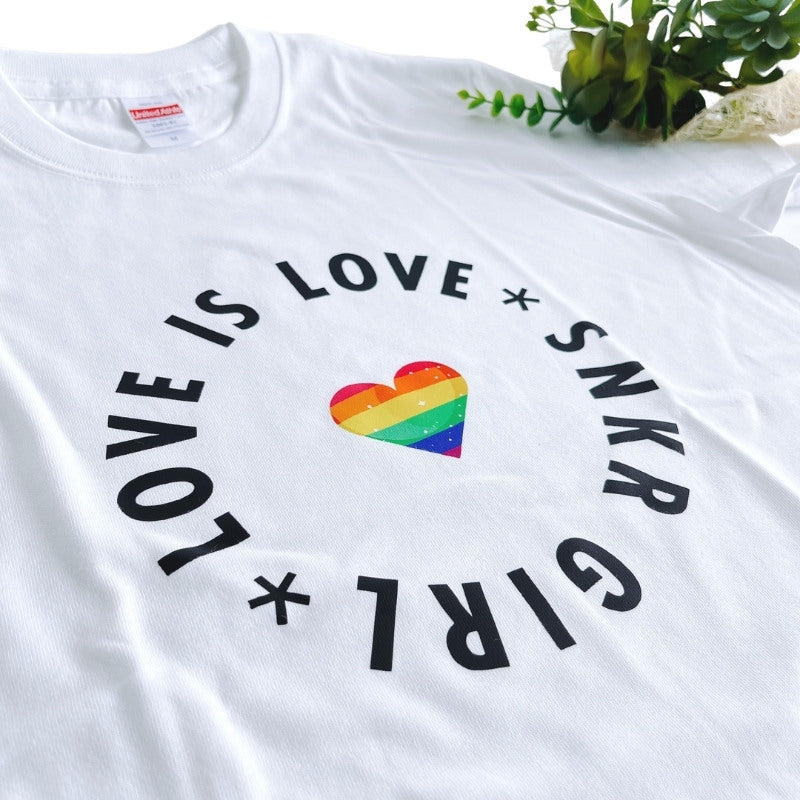 SNKRGIRL Rainbow Tee(*LOVE IS LOVE*)/レインボーオリジナルメッセージTシャツ