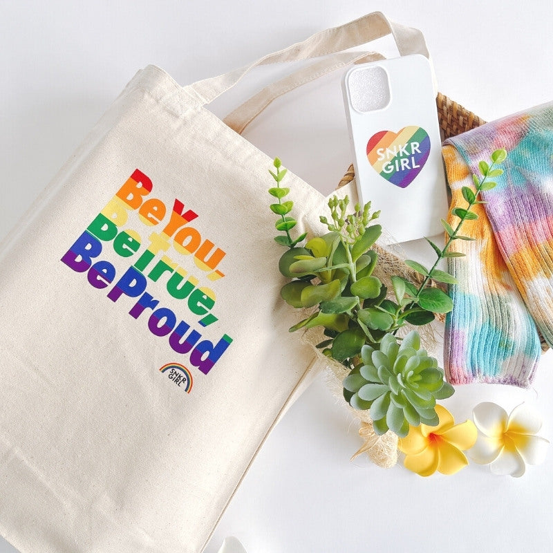 Pride Tote Bag "Be You, Be True, Be Proud" Rainbow トートバッグ