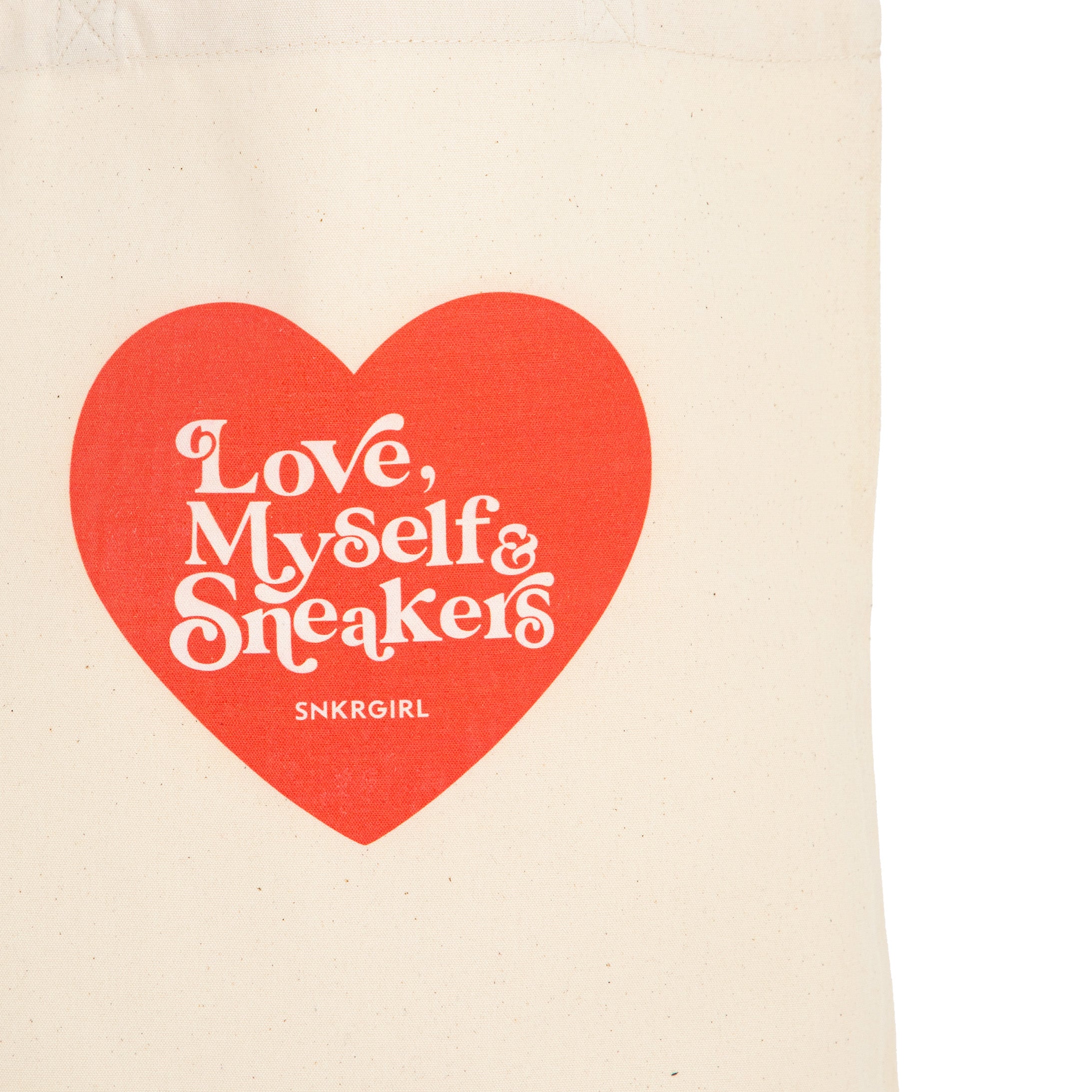 SNKRGIRL オリジナルハートロゴ キャンバストートバッグ :「Love,Myself&Sneakers」