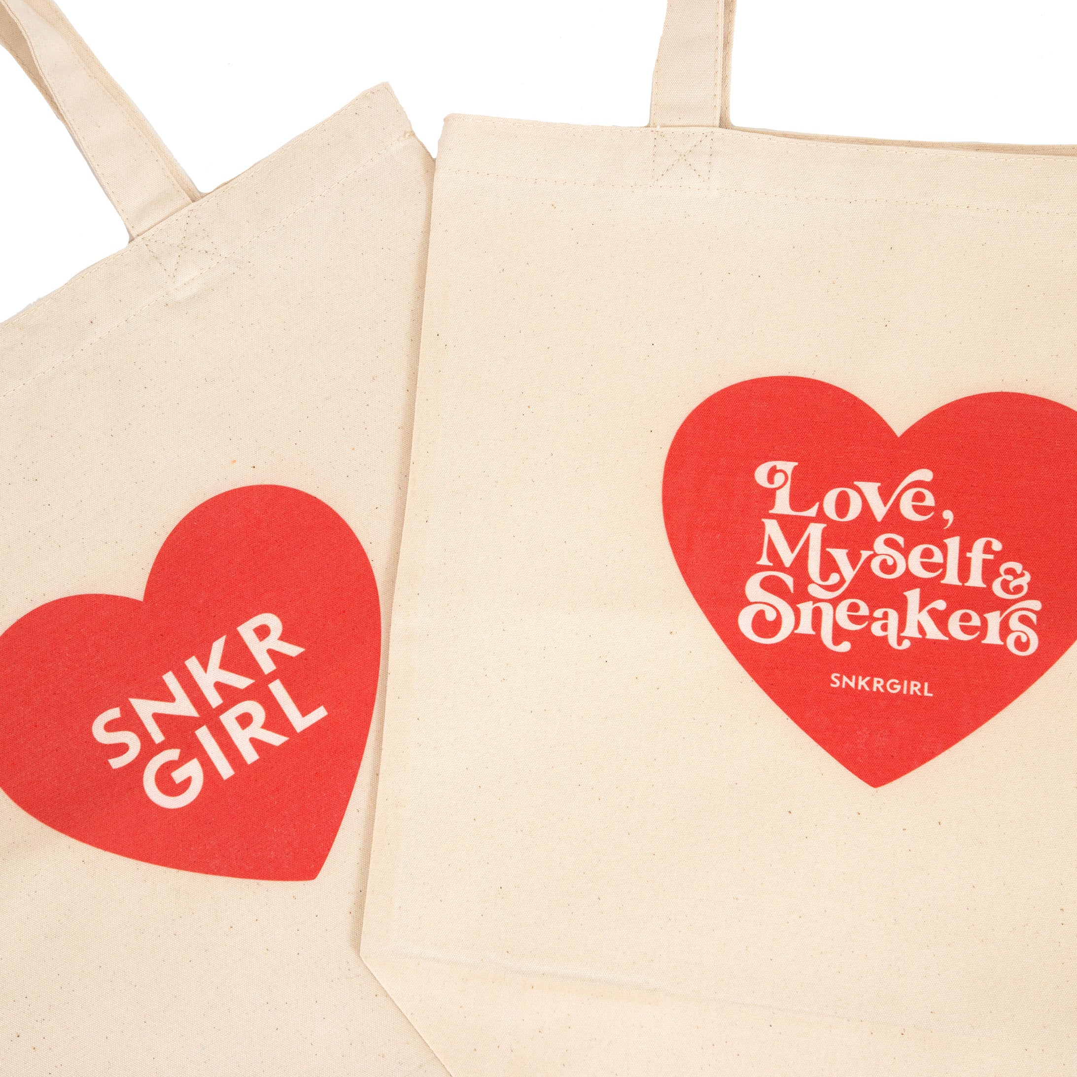 SNKRGIRL オリジナルハートロゴ キャンバストートバッグ :「Love,Myself&Sneakers」