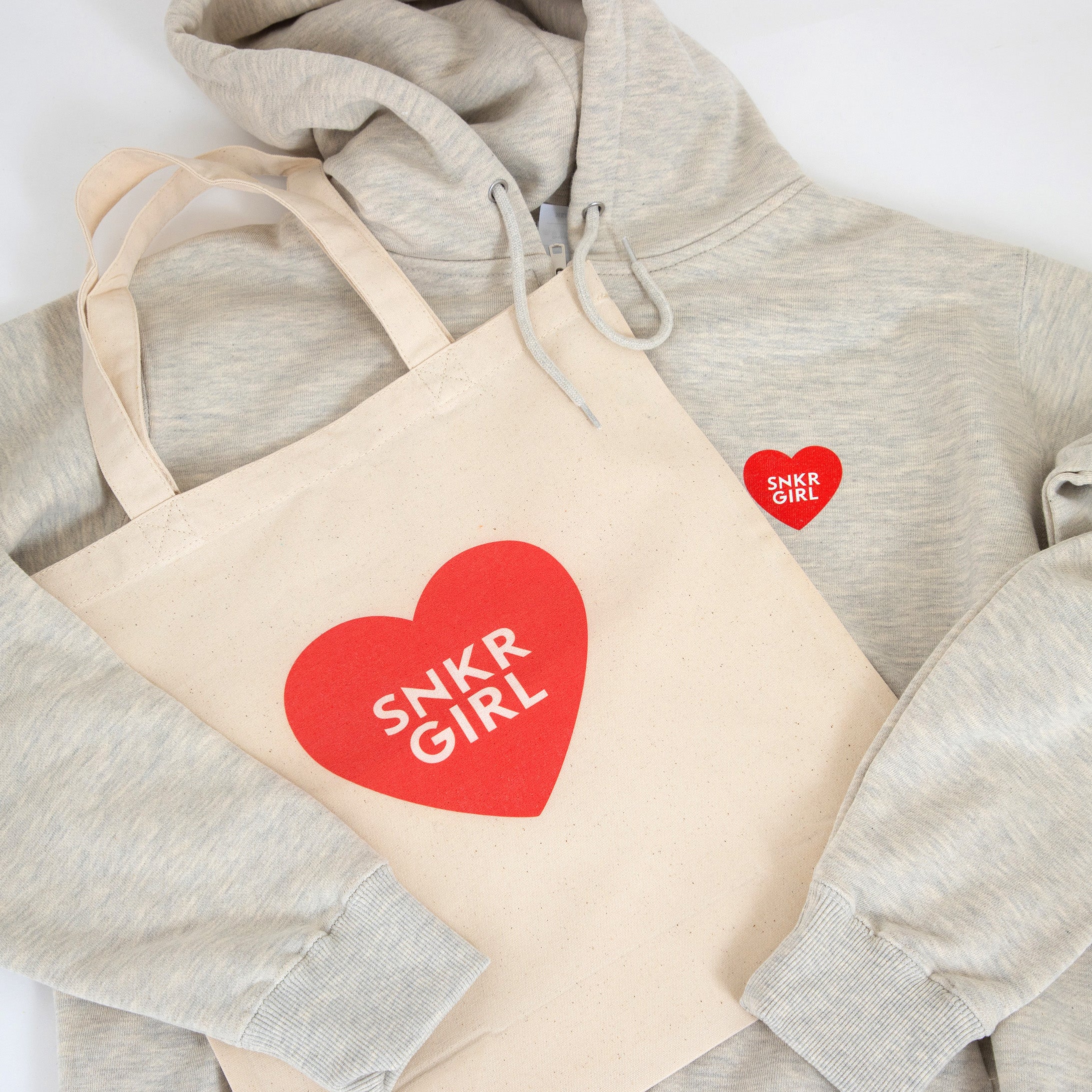 SNKRGIRL オリジナルハートロゴ キャンバストートバッグ :「SNKRGIRL」