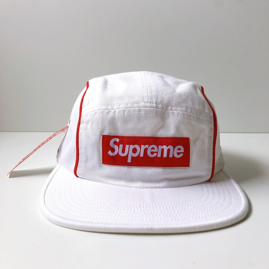 Supreme Piping Camp Cap White Red Supreme Piping Camp Cap White - FW18 - GB main image 3