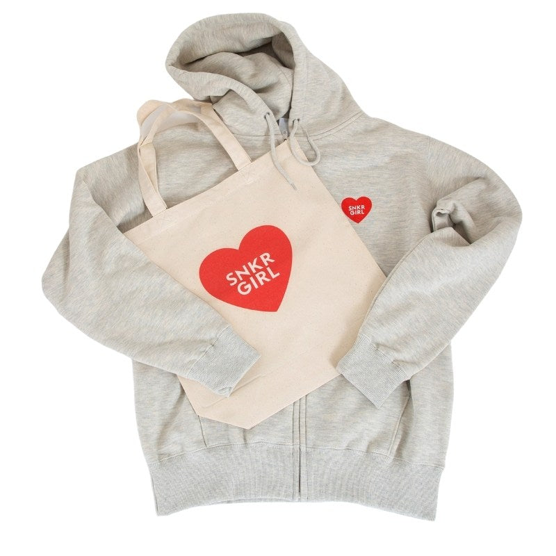 SNKRGIRL オリジナルハートロゴ キャンバストートバッグ :「SNKRGIRL」