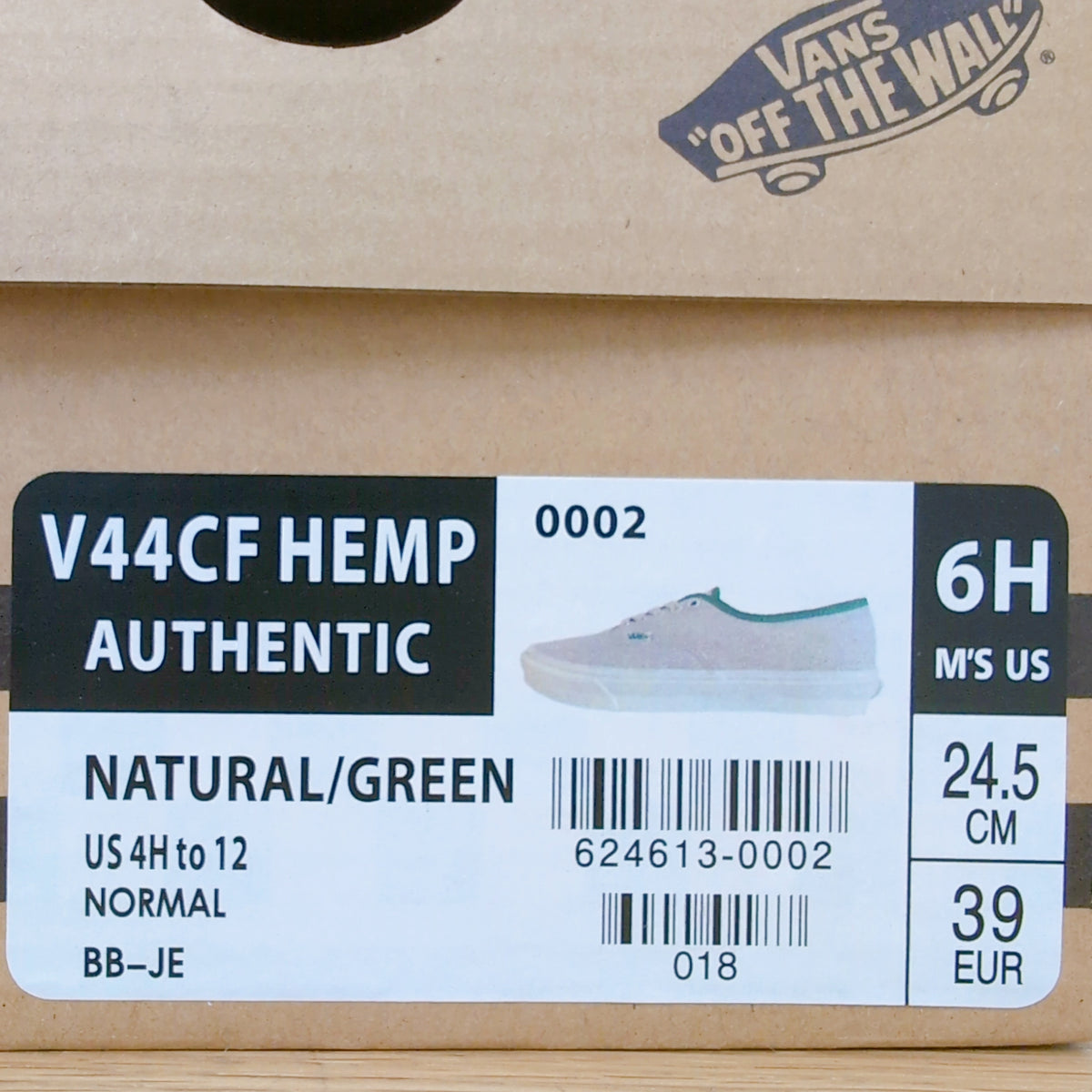 vans AUTHENTIC HEMP V44CF NATURE/GREEN | 24.5cm