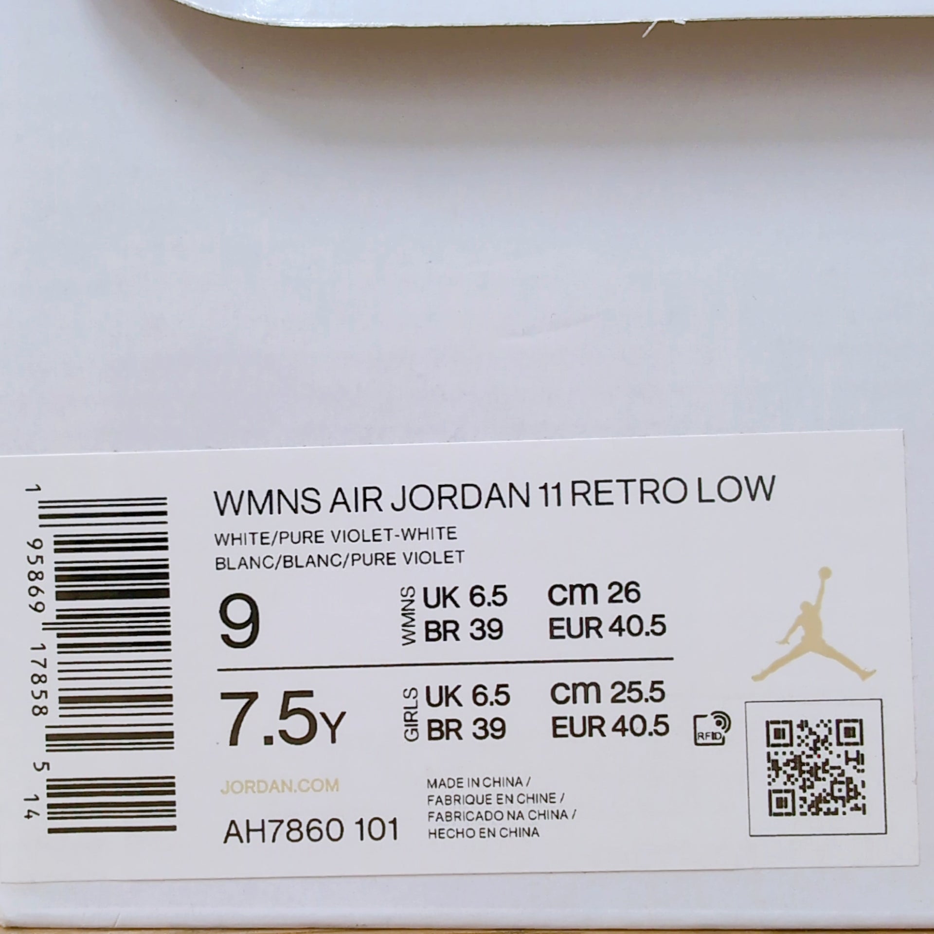 Nike WMNS Air Jordan 11 Low "Pure Violet" | 26.0cm | AH7860-101