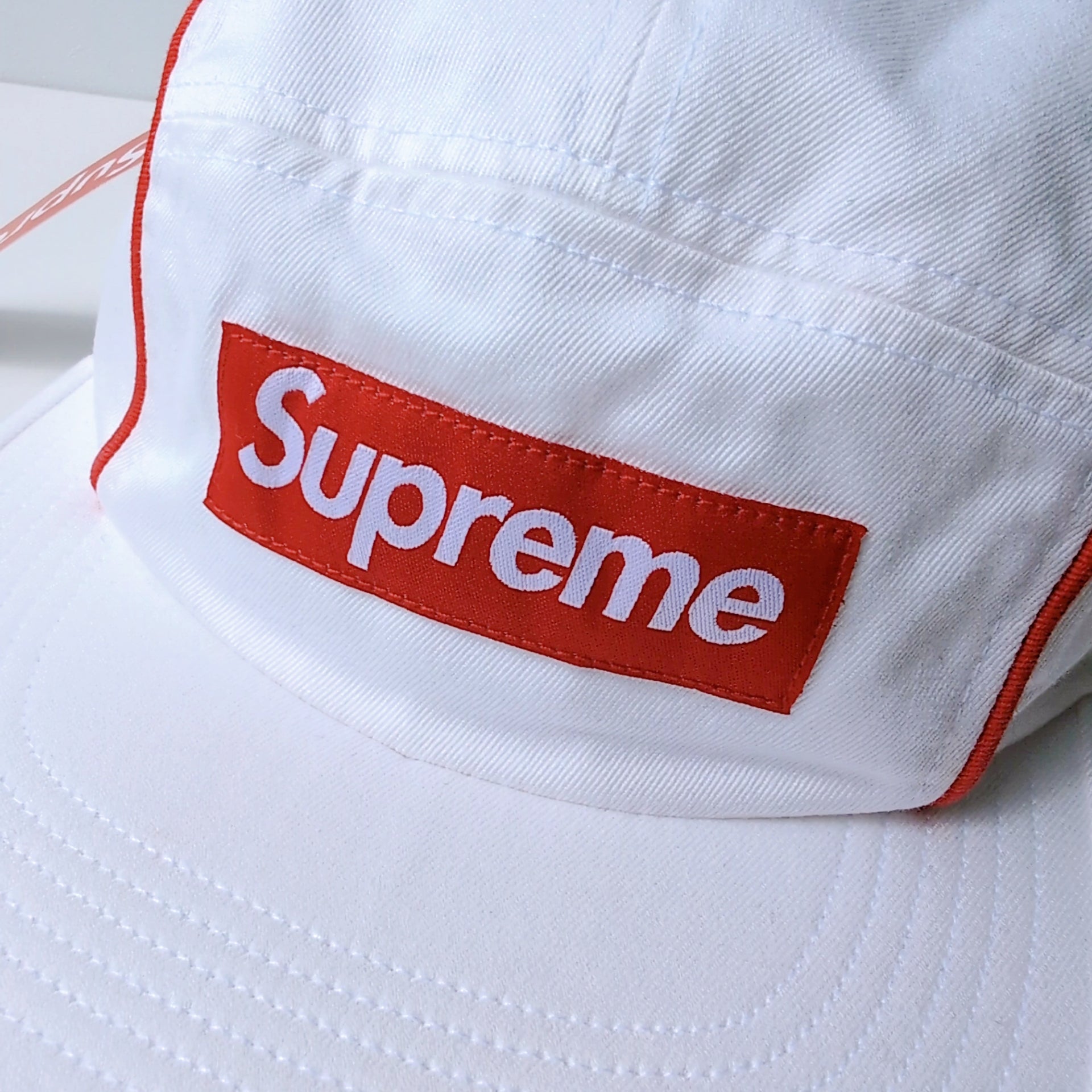 Supreme 2018AW 帽子 キャップ (Piping Camp Cap, ホワイト)