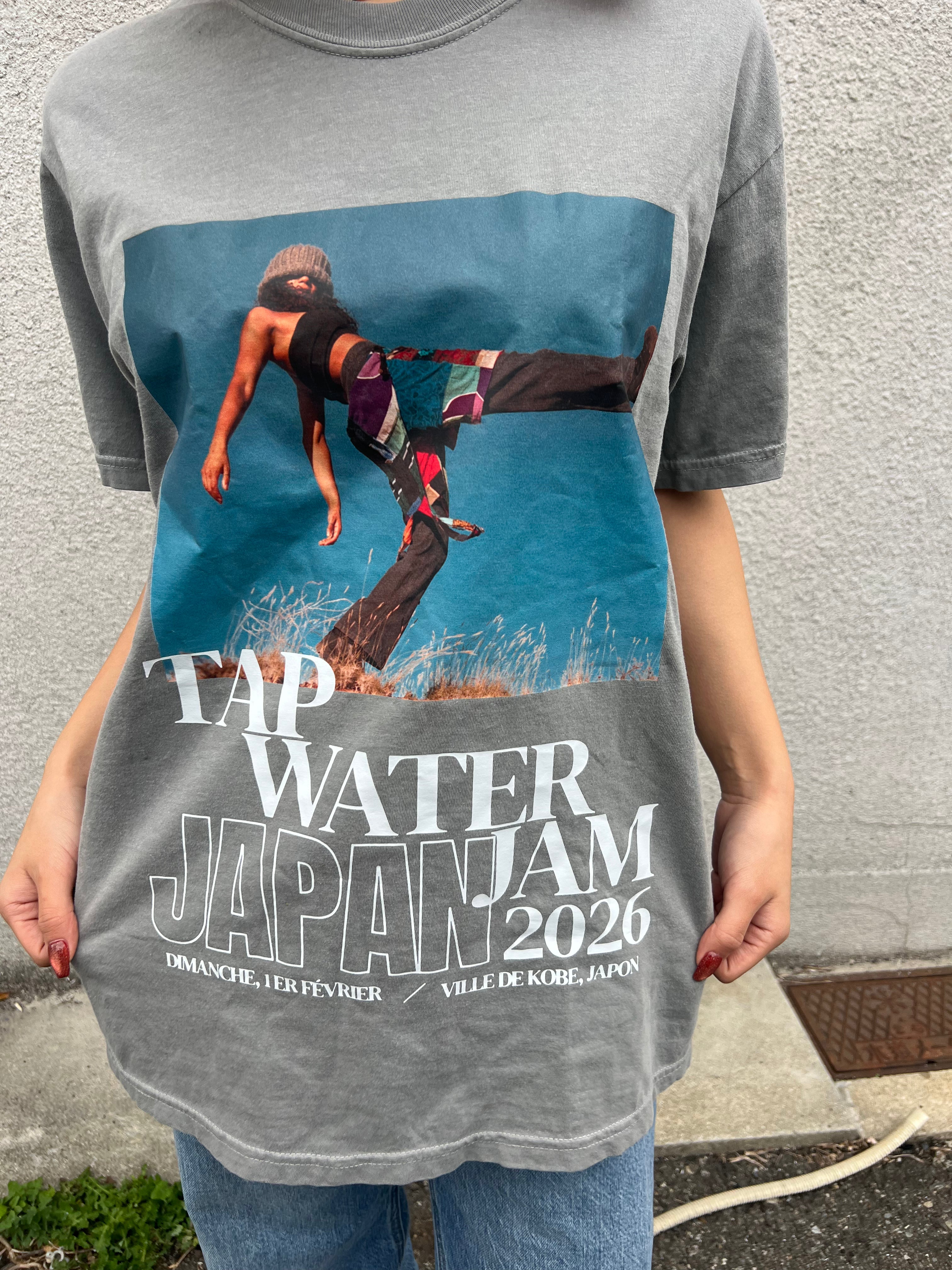 TAP WATER JAM JAPAN 2026 Tシャツ｜ヴィンテージグレー