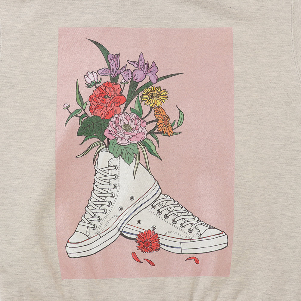 SNKRGIRLジップアップパーカー"Flowers n' Kicks" カラー(バックロゴ&メッセージロゴ)