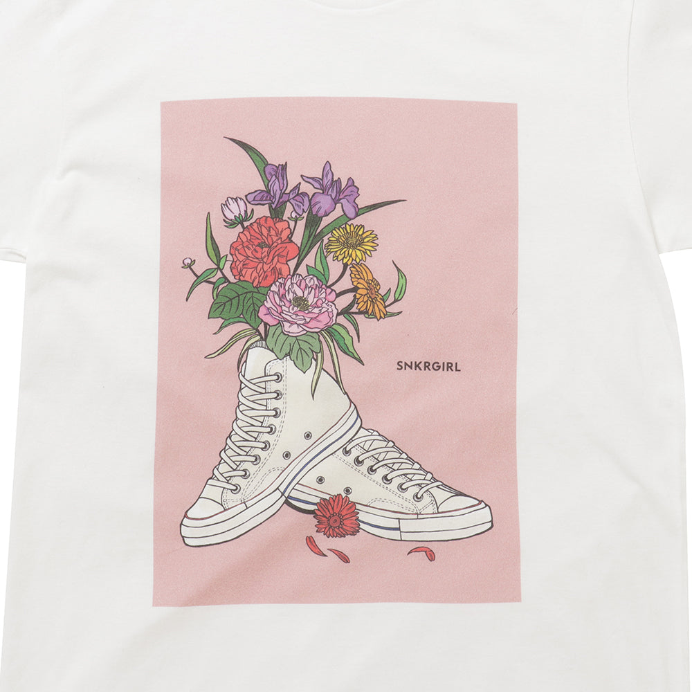 SNKRGIRL Tee"Flowers n' Kicks" / スニーカーガール オリジナルTシャツ(スニーカー&フラワー)