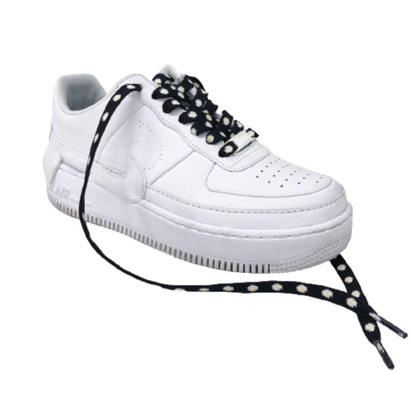 『Sneaker shoe lace / カラフルスニーカーシューレース』靴ひも Black flower/ブラック(フラワー)