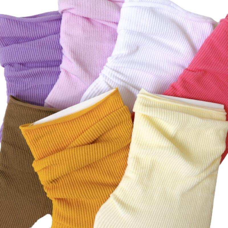 Silky Color Thin Socks (brown) / ミドル丈ソックス（ブラウン）