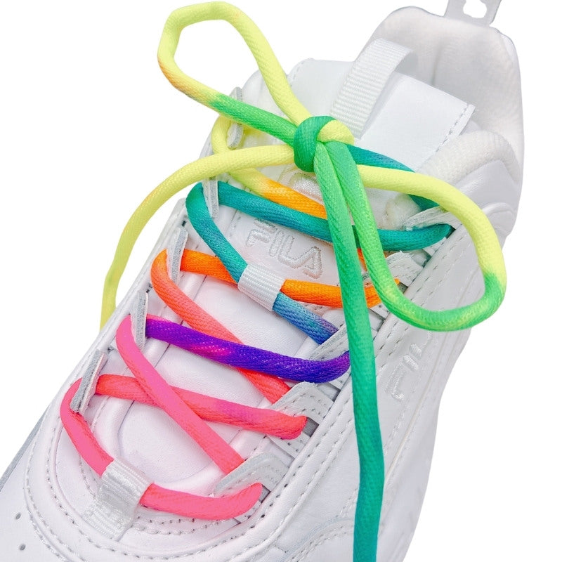Sneaker rainbow shoe lace スニーカーシューレース レインボー』靴ひも 丸紐 グラデーションレインボー