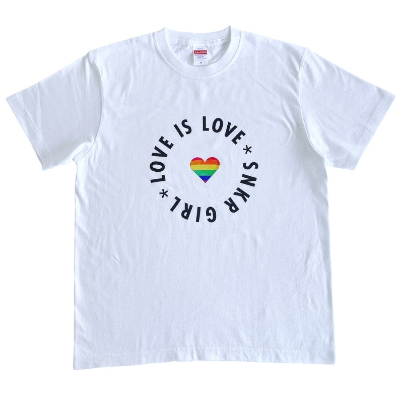 SNKRGIRL Rainbow Tee(＊LOVE IS LOVE＊)/レインボーオリジナルメッセージTシャツ