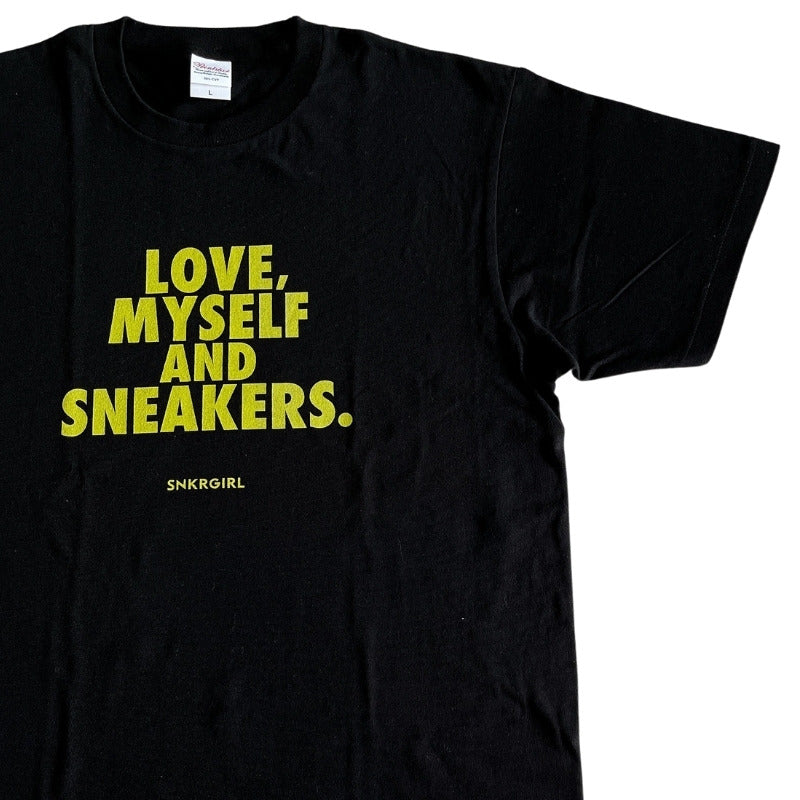 SNKRGIRL Message Tee(Yellow Logo)/オリジナルメッセージTシャツ(Black)