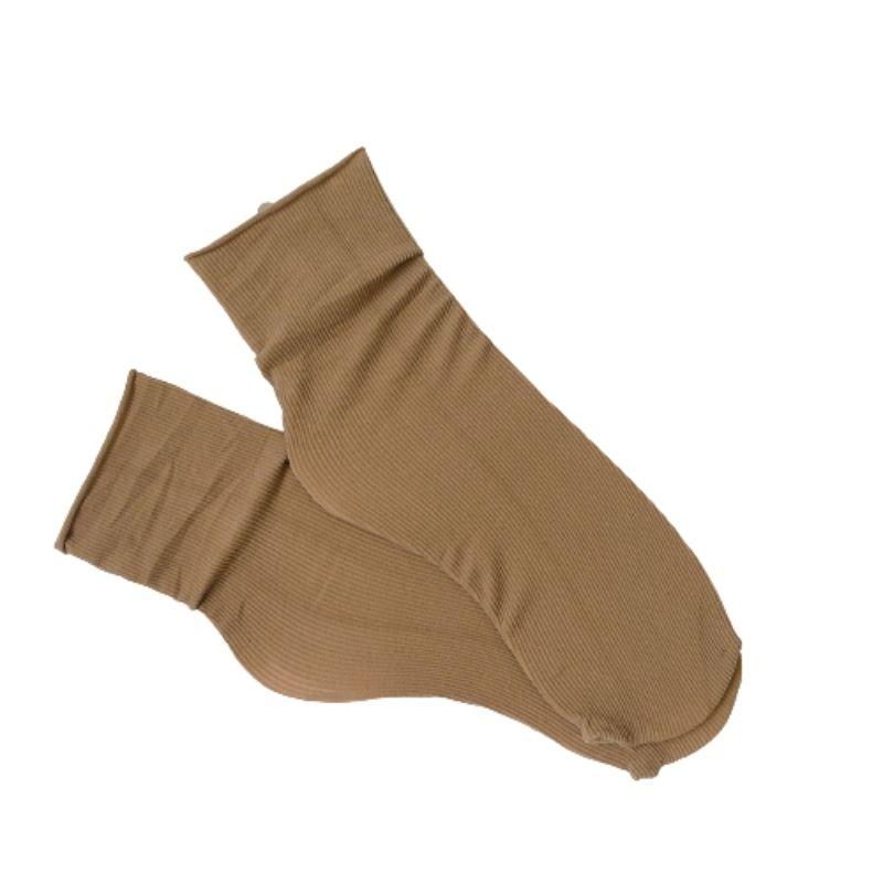 Silky Color Thin Socks (brown) / ミドル丈ソックス（ブラウン）